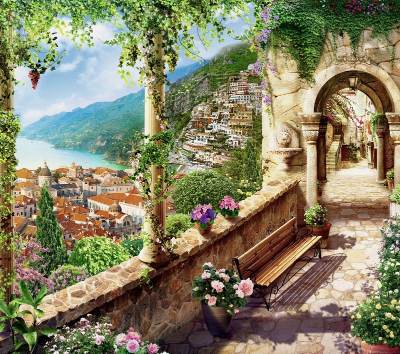 Фотообои флизелиновые Ф049 Фреска Греция 300*270, Delice Decor