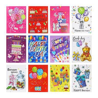 Открытка в конверте музыкальная с подсветкой, 20х14,5 см, 12 дизайнов, бумага, 521-088