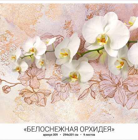 Фотообои бумажные 9л Белоснежная орхидея 309 294*201 (10)