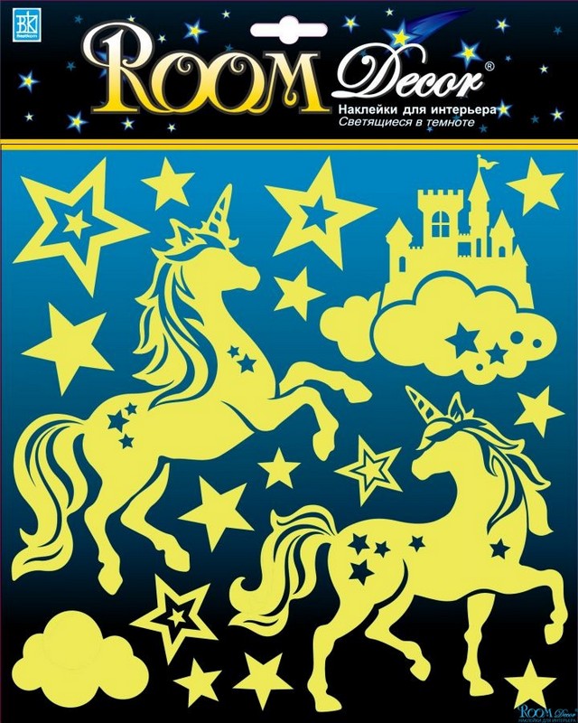 Стикеры RKA 3401 Светящиеся сказочные единороги, ROOM Decor
