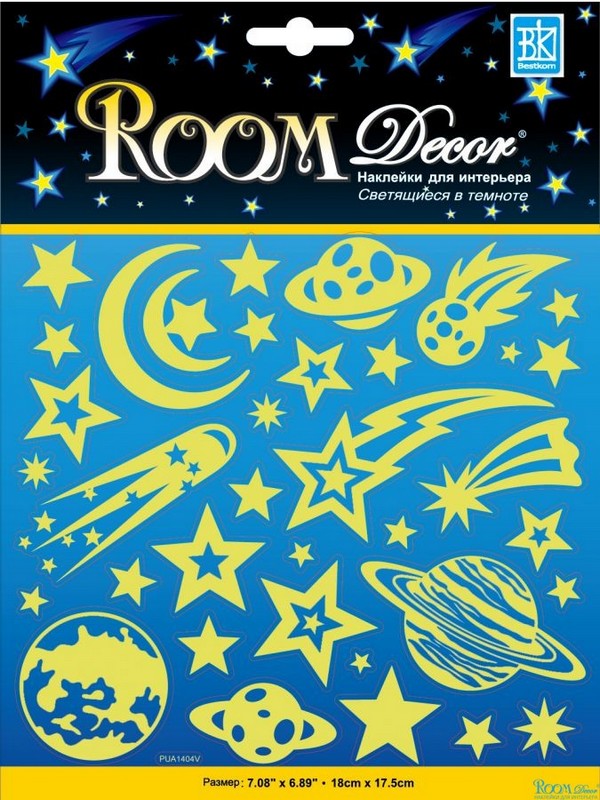 Стикеры PUA 1806 Светящиеся планеты мини, ROOM Decor